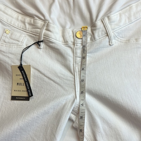 River Island maternity WHITE MOLLY MID RISE SKINNY JEANS SZ 10 - Picture 12 of 13
